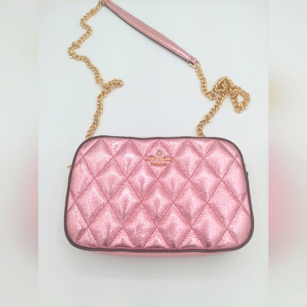 Kate spade glimmer quilted metallic crossbody
